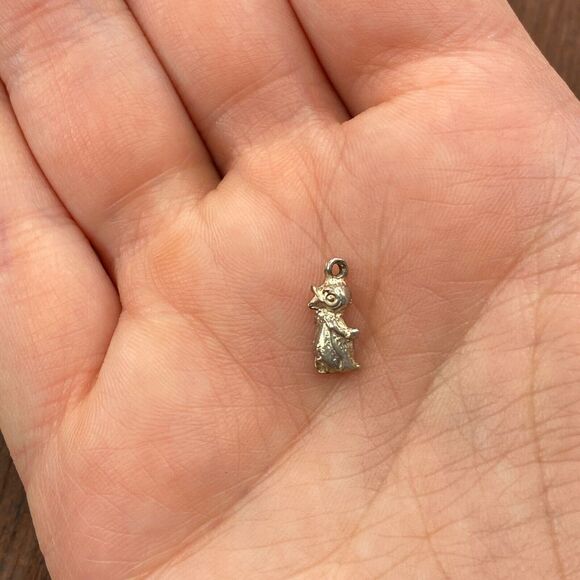 Vintage 925 Sterling Silver Baby Duck Chick Bird Tiny Pendant Bracelet Charm - Picture 1 of 3